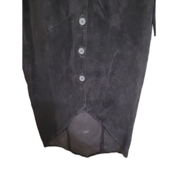 Black Suede Open Back Dress - size 9/10 - Picture 6 of 11